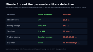 Round, explainable parameter values compared with oddly precise ones