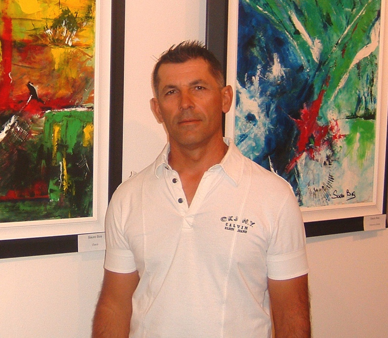 Daniel Brooks at one of his art exhibitions
